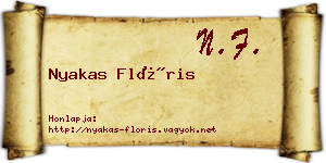 Nyakas Flóris névjegykártya
